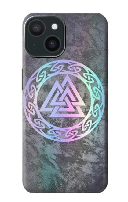 W3833 Valknut Odin Wotans Knot Hrungnir Heart Hard Case and Leather Flip Case For iPhone 15