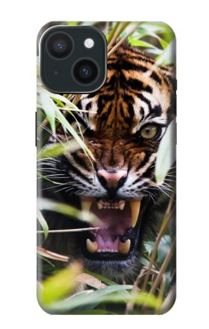 W3838 Barking Bengal Tiger Hard Case and Leather Flip Case For iPhone 15