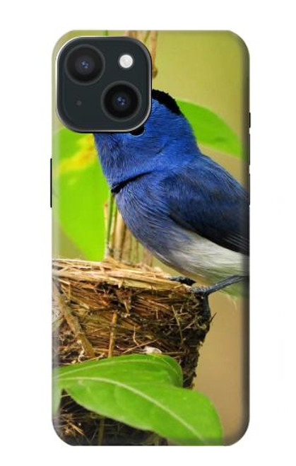 W3839 Bluebird of Happiness Blue Bird Hard Case and Leather Flip Case For iPhone 15