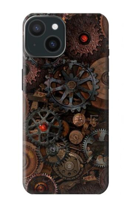 W3884 Steampunk Mechanical Gears Hard Case and Leather Flip Case For iPhone 15