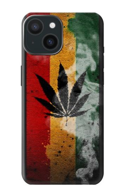 W3890 Reggae Rasta Flag Smoke Hard Case and Leather Flip Case For iPhone 15