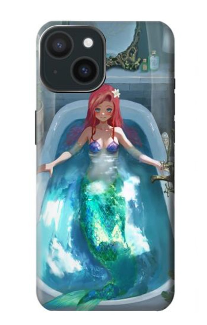 W3911 Cute Little Mermaid Aqua Spa Hard Case and Leather Flip Case For iPhone 15