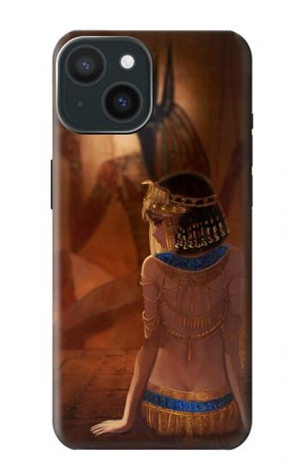 W3919 Egyptian Queen Cleopatra Anubis Hard Case and Leather Flip Case For iPhone 15