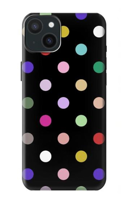 W3532 Colorful Polka Dot Hard Case and Leather Flip Case For iPhone 15 Plus