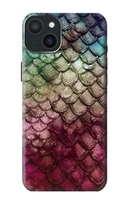 W3539 Mermaid Fish Scale Hard Case and Leather Flip Case For iPhone 15 Plus