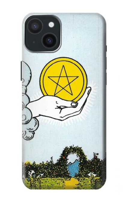 W3722 Tarot Card Ace of Pentacles Coins Hard Case and Leather Flip Case For iPhone 15 Plus