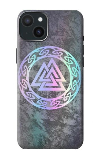 W3833 Valknut Odin Wotans Knot Hrungnir Heart Hard Case and Leather Flip Case For iPhone 15 Plus