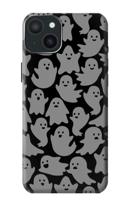 W3835 Cute Ghost Pattern Hard Case and Leather Flip Case For iPhone 15 Plus