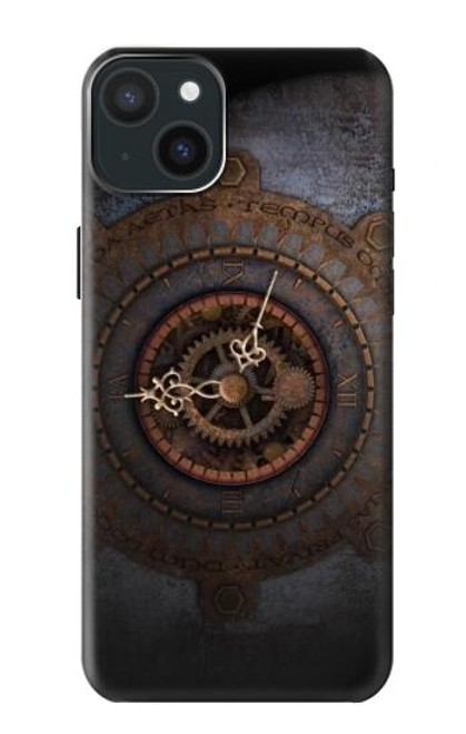 W3908 Vintage Clock Hard Case and Leather Flip Case For iPhone 15 Plus