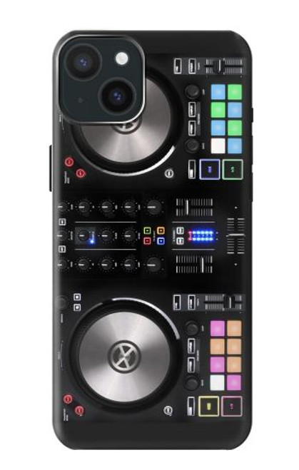 W3931 DJ Mixer Graphic Paint Hard Case and Leather Flip Case For iPhone 15 Plus