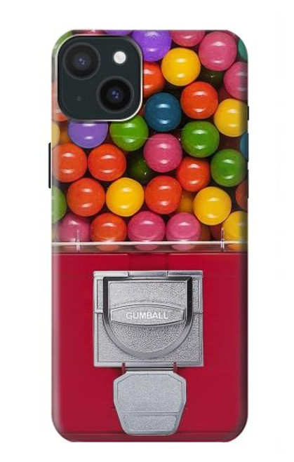 W3938 Gumball Capsule Game Graphic Hard Case and Leather Flip Case For iPhone 15 Plus