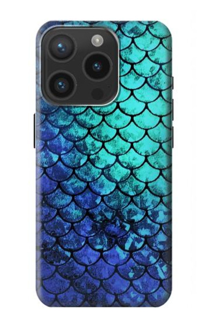 W3047 Green Mermaid Fish Scale Hard Case and Leather Flip Case For iPhone 15 Pro