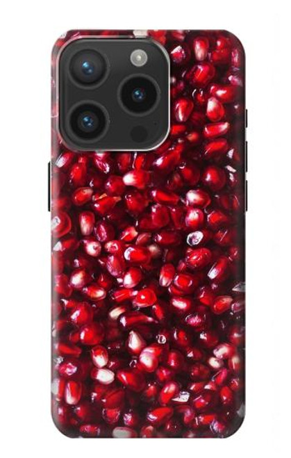 W3757 Pomegranate Hard Case and Leather Flip Case For iPhone 15 Pro