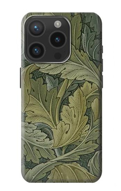 W3790 William Morris Acanthus Leaves Hard Case and Leather Flip Case For iPhone 15 Pro