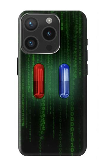 W3816 Red Pill Blue Pill Capsule Hard Case and Leather Flip Case For iPhone 15 Pro