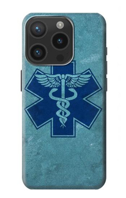 W3824 Caduceus Medical Symbol Hard Case and Leather Flip Case For iPhone 15 Pro