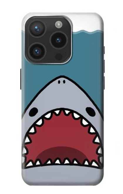 W3825 Cartoon Shark Sea Diving Hard Case and Leather Flip Case For iPhone 15 Pro