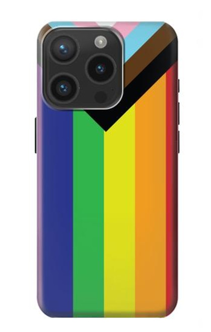 W3846 Pride Flag LGBT Hard Case and Leather Flip Case For iPhone 15 Pro