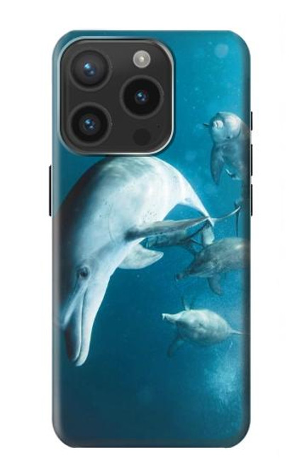 W3878 Dolphin Hard Case and Leather Flip Case For iPhone 15 Pro