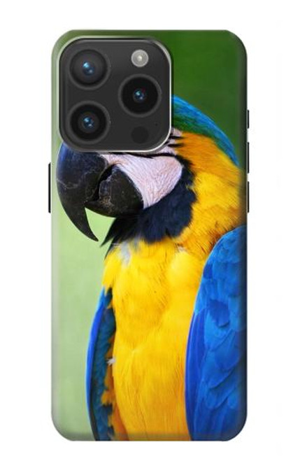 W3888 Macaw Face Bird Hard Case and Leather Flip Case For iPhone 15 Pro