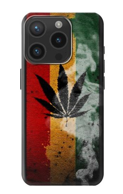 W3890 Reggae Rasta Flag Smoke Hard Case and Leather Flip Case For iPhone 15 Pro