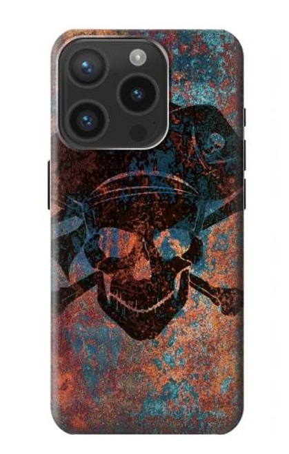 W3895 Pirate Skull Metal Hard Case and Leather Flip Case For iPhone 15 Pro