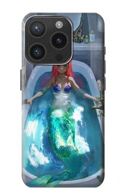 W3912 Cute Little Mermaid Aqua Spa Hard Case and Leather Flip Case For iPhone 15 Pro