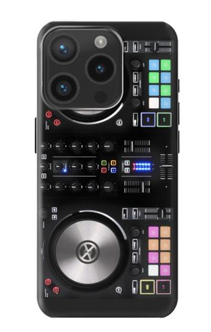 W3931 DJ Mixer Graphic Paint Hard Case and Leather Flip Case For iPhone 15 Pro