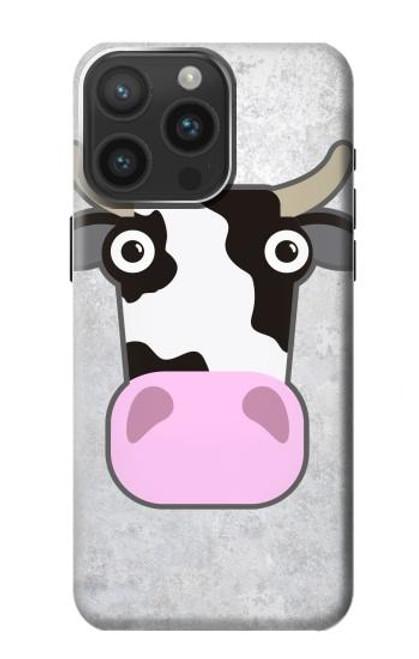 W3257 Cow Cartoon Hard Case and Leather Flip Case For iPhone 15 Pro Max