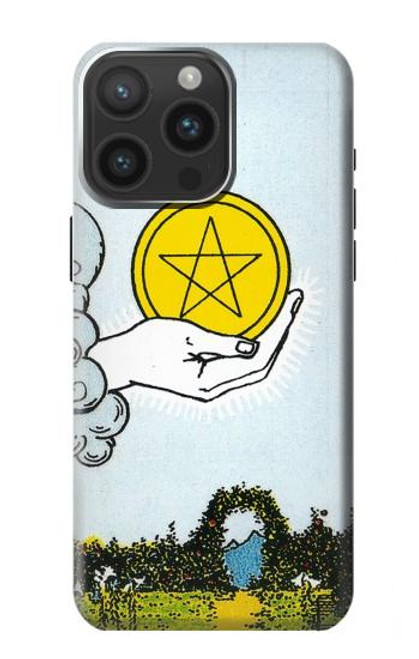 W3722 Tarot Card Ace of Pentacles Coins Hard Case and Leather Flip Case For iPhone 15 Pro Max