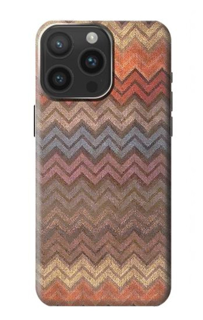 W3752 Zigzag Fabric Pattern Graphic Printed Hard Case and Leather Flip Case For iPhone 15 Pro Max