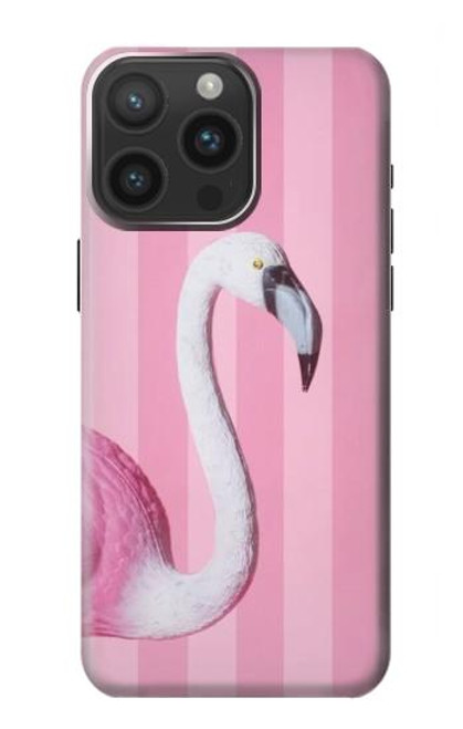 W3805 Flamingo Pink Pastel Hard Case and Leather Flip Case For iPhone 15 Pro Max