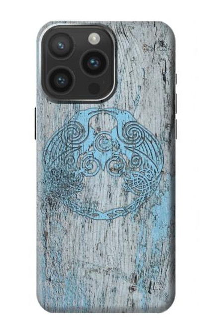 W3829 Huginn And Muninn Twin Ravens Norse Hard Case and Leather Flip Case For iPhone 15 Pro Max