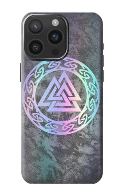 W3833 Valknut Odin Wotans Knot Hrungnir Heart Hard Case and Leather Flip Case For iPhone 15 Pro Max