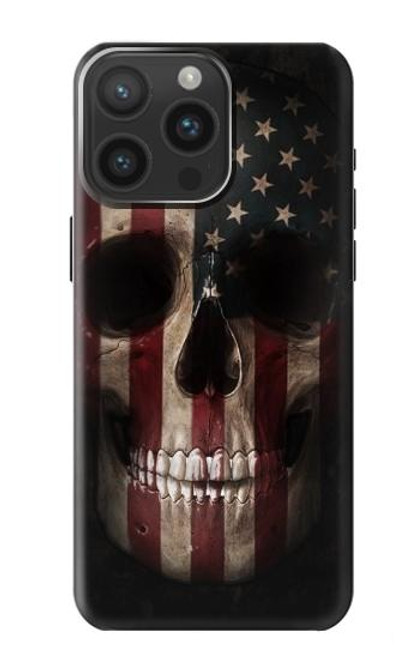 W3850 American Flag Skull Hard Case and Leather Flip Case For iPhone 15 Pro Max