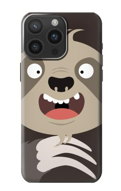 W3855 Sloth Face Cartoon Hard Case and Leather Flip Case For iPhone 15 Pro Max