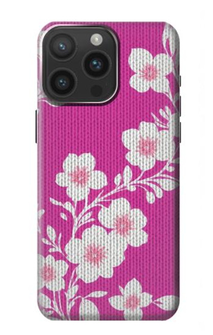 W3924 Cherry Blossom Pink Background Hard Case and Leather Flip Case For iPhone 15 Pro Max