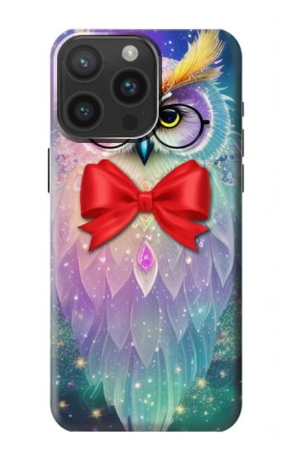 W3934 Fantasy Nerd Owl Hard Case and Leather Flip Case For iPhone 15 Pro Max