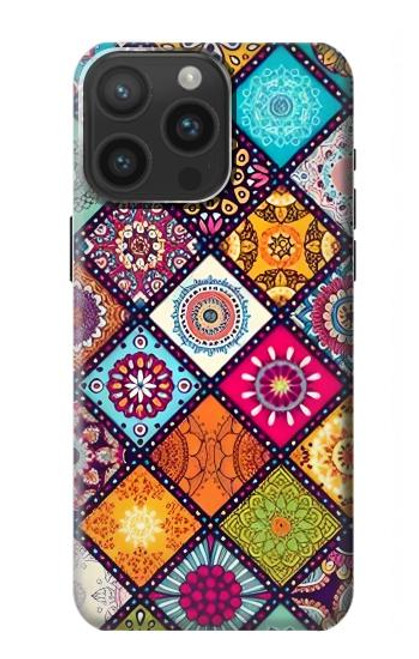 W3943 Maldalas Pattern Hard Case and Leather Flip Case For iPhone 15 Pro Max