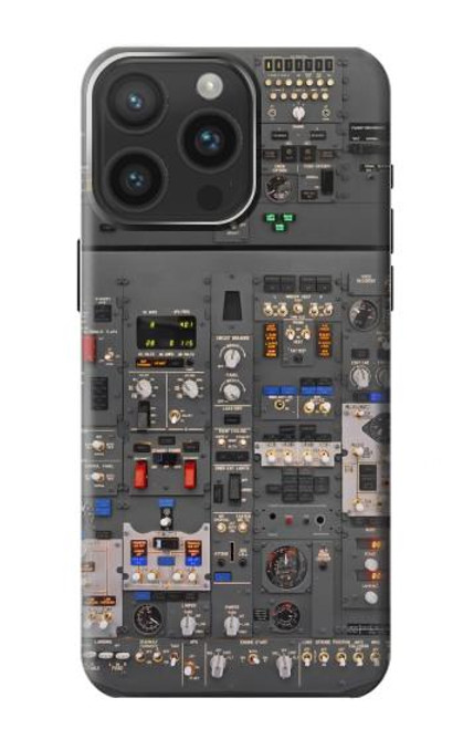 W3944 Overhead Panel Cockpit Hard Case and Leather Flip Case For iPhone 15 Pro Max
