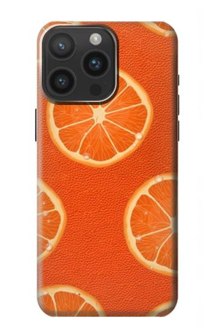 W3946 Seamless Orange Pattern Hard Case and Leather Flip Case For iPhone 15 Pro Max