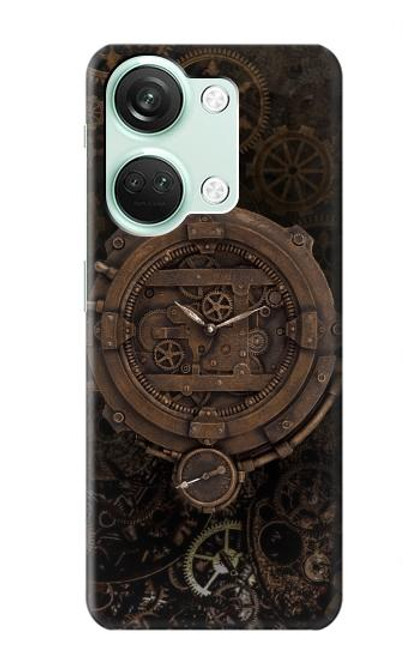 W3902 Steampunk Clock Gear Hard Case and Leather Flip Case For OnePlus Nord 3