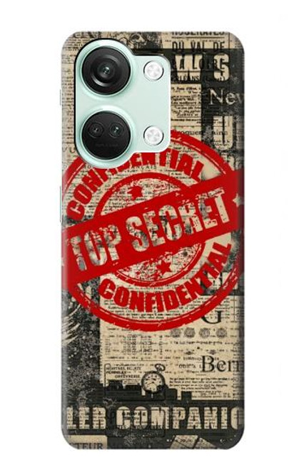 W3937 Text Top Secret Art Vintage Hard Case and Leather Flip Case For OnePlus Nord 3