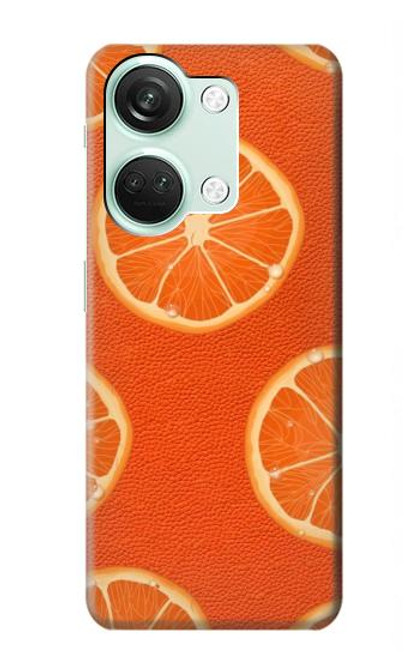 W3946 Seamless Orange Pattern Hard Case and Leather Flip Case For OnePlus Nord 3