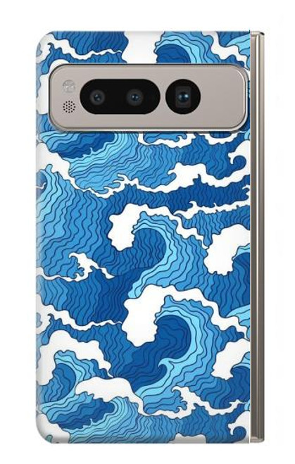 W3901 Aesthetic Storm Ocean Waves Hard Case and Leather Flip Case For Google Pixel Fold