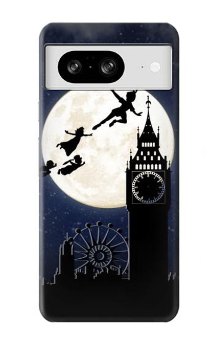 W3249 Peter Pan Fly Full Moon Night Hard Case and Leather Flip Case For Google Pixel 8