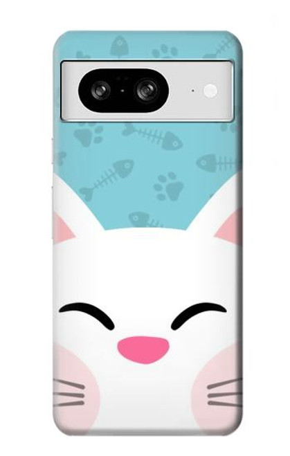 W3542 Cute Cat Cartoon Hard Case and Leather Flip Case For Google Pixel 8