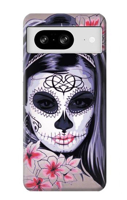 W3821 Sugar Skull Steam Punk Girl Gothic Hard Case and Leather Flip Case For Google Pixel 8