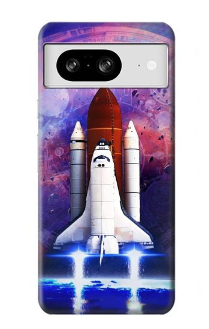 W3913 Colorful Nebula Space Shuttle Hard Case and Leather Flip Case For Google Pixel 8