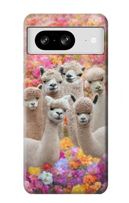 W3916 Alpaca Family Baby Alpaca Hard Case and Leather Flip Case For Google Pixel 8